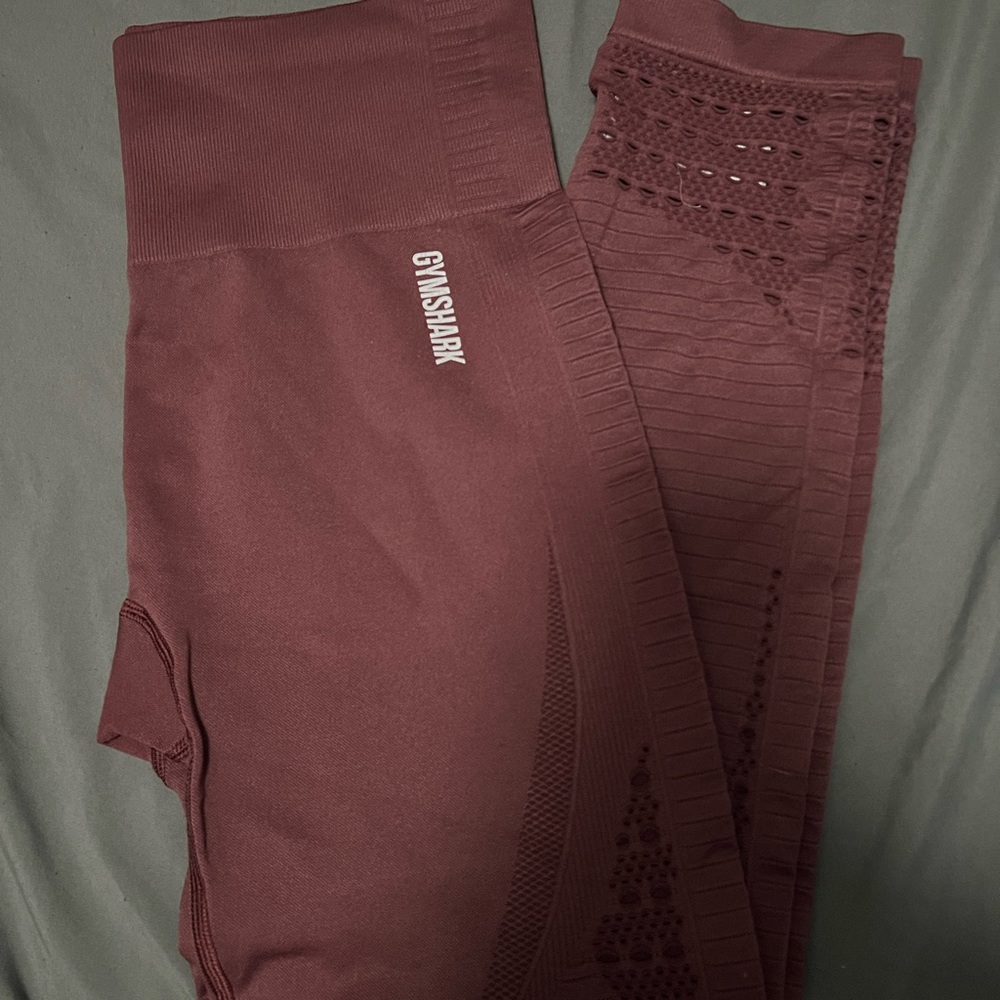Gymshark Brown Leggings with High Waist and Textured Design